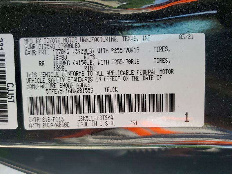 2021 Toyota Tundra Crewmax SR5