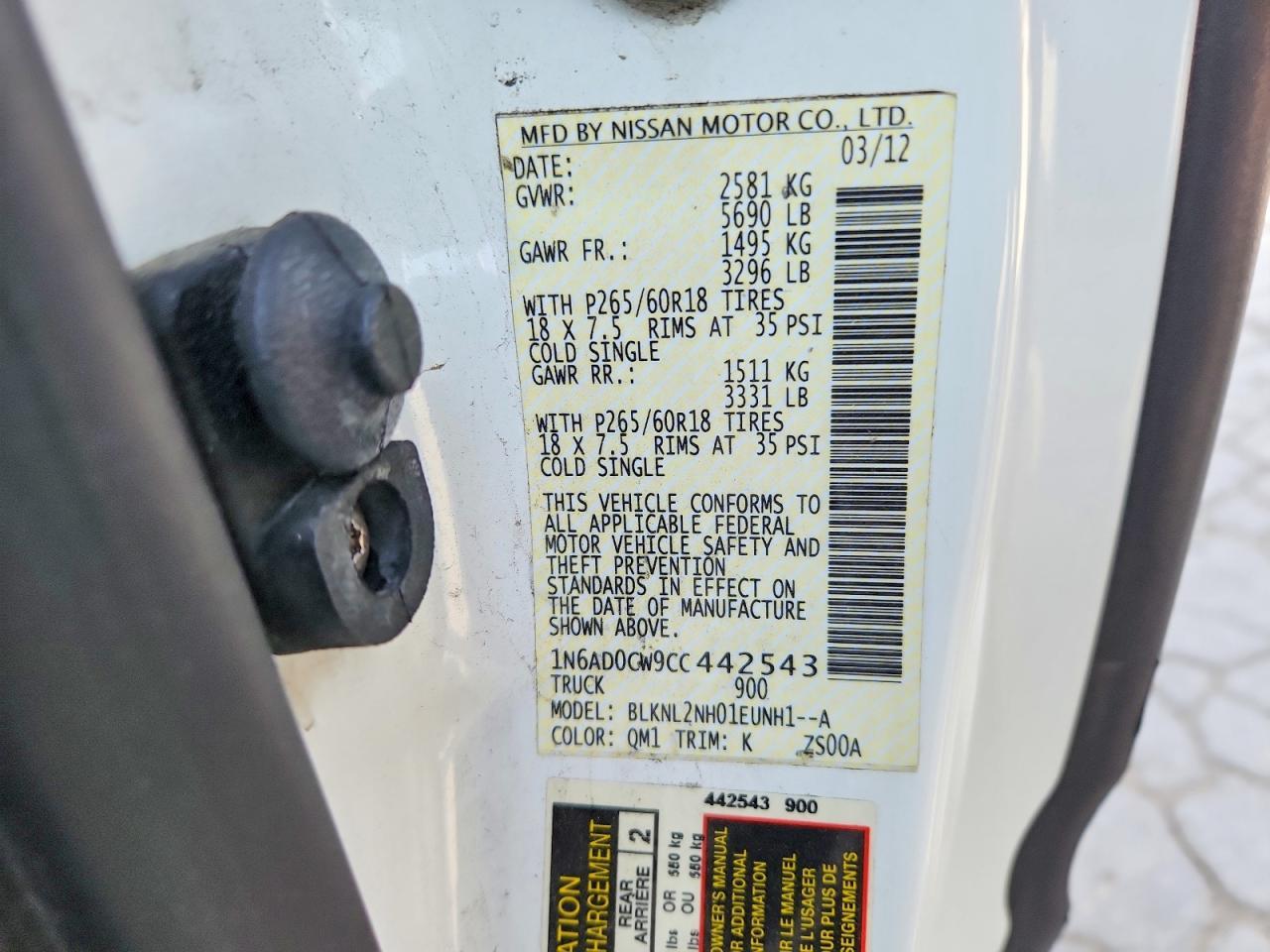 2012 Nissan Frontier SV V6