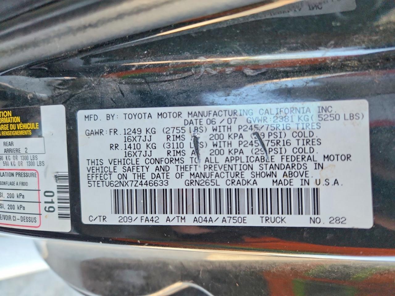 2007 Toyota Tacoma Prerunner V6