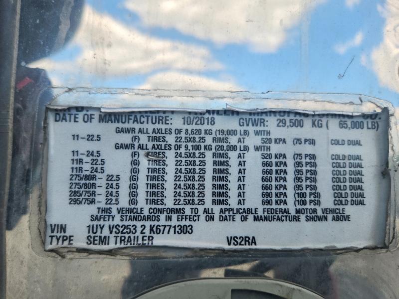 2019 Utility VS2RA Refrigerated Van Trailer