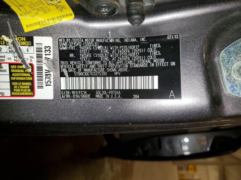 2012 Toyota Sienna le
