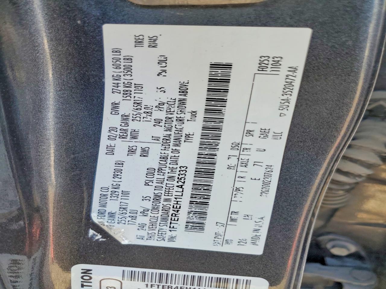 2020 Ford Ranger XL