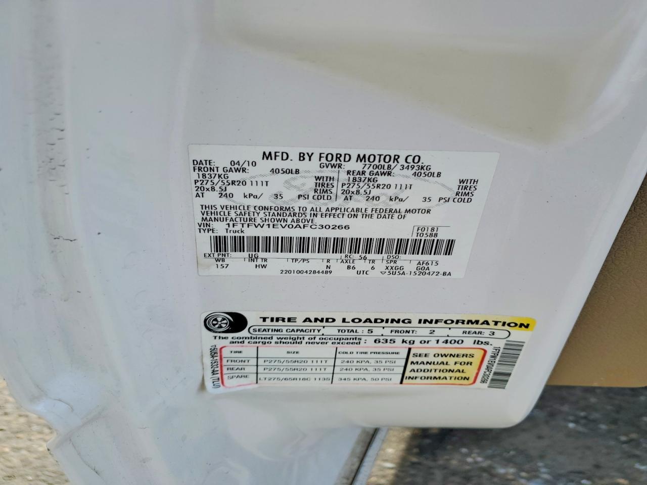 2010 Ford F150 Supercrew