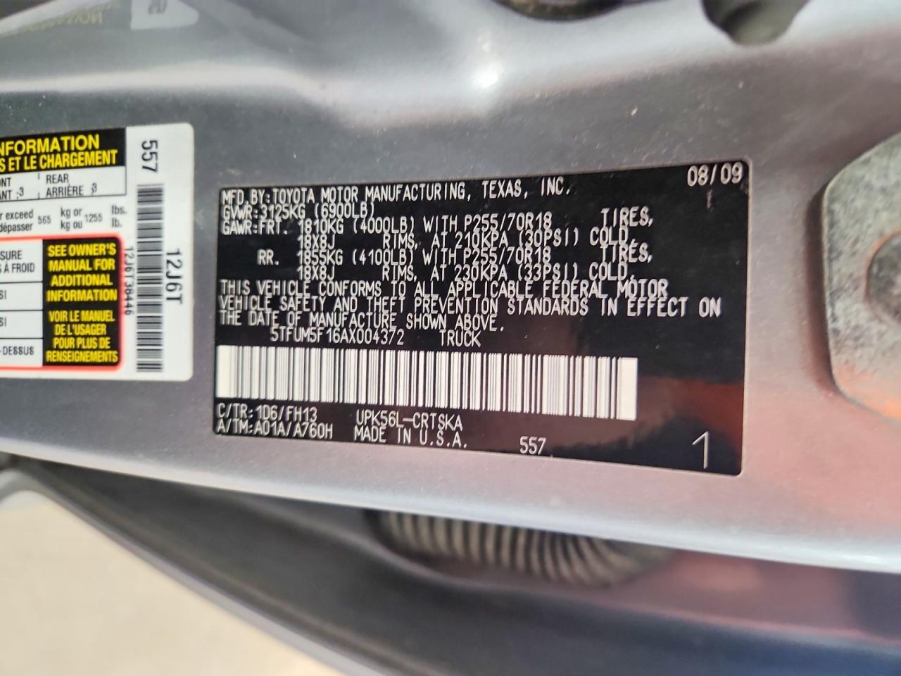 2010 Toyota Tundra Grade