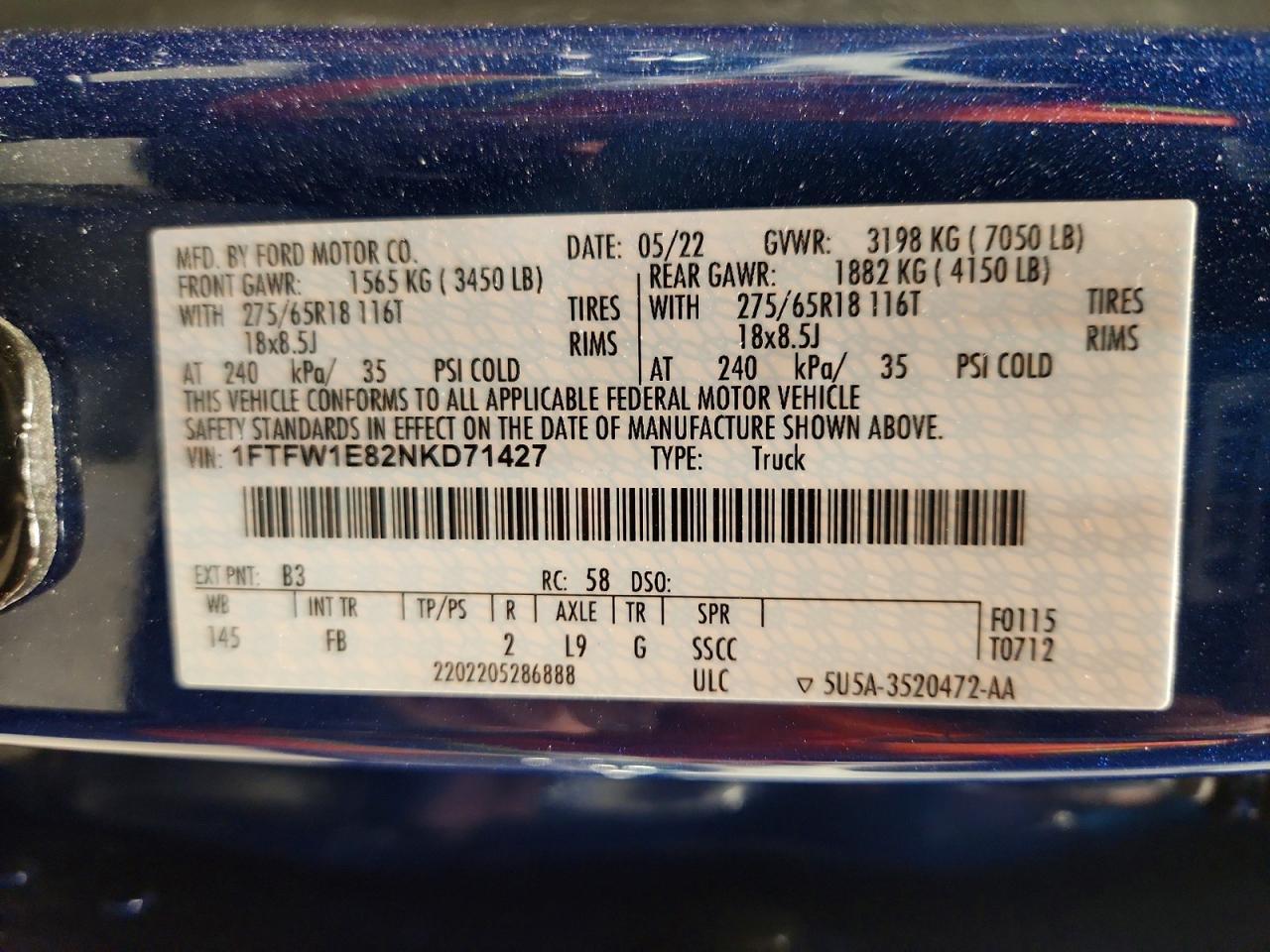 2022 Ford F150 Supercrew