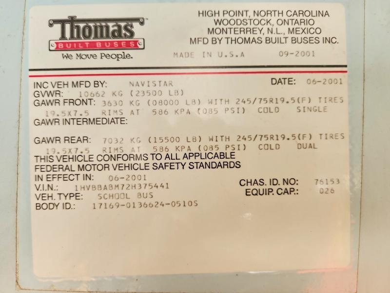 2002 International 3800 School Bus