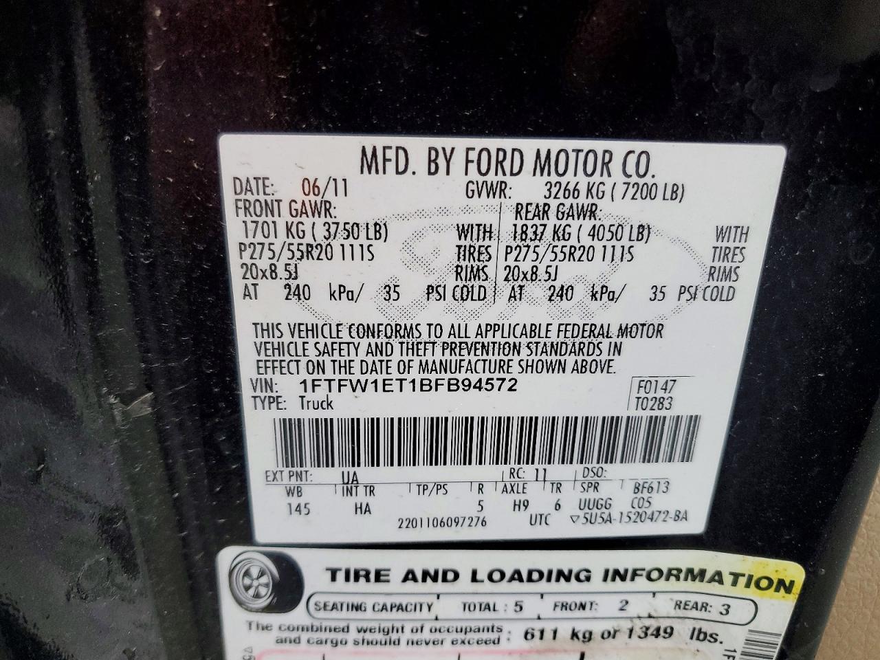 2011 Ford F150 Supercrew