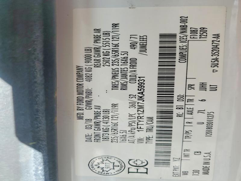 2018 Ford Transit 250 wb 130 c