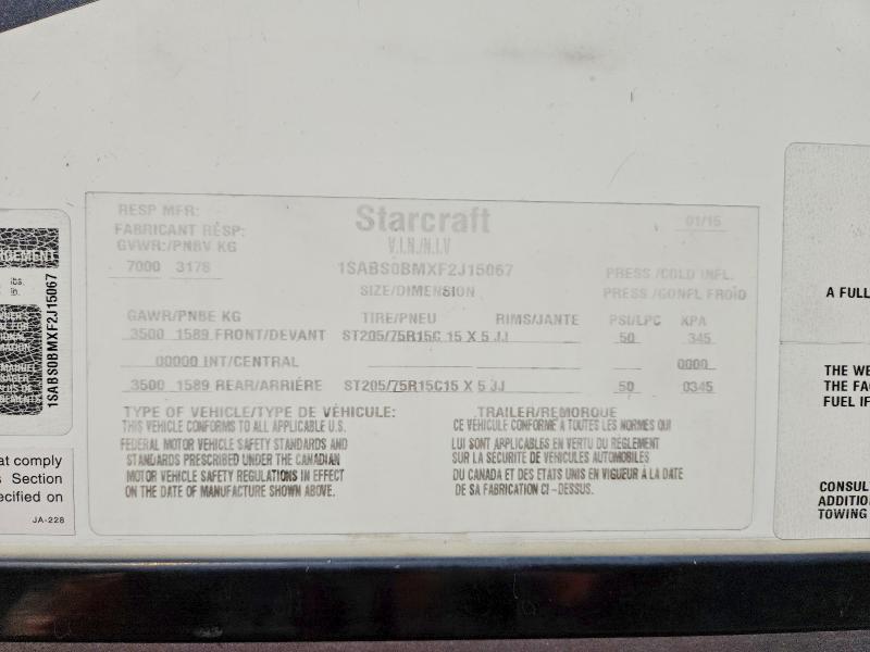 2015 Starcraft Travelstar Camper