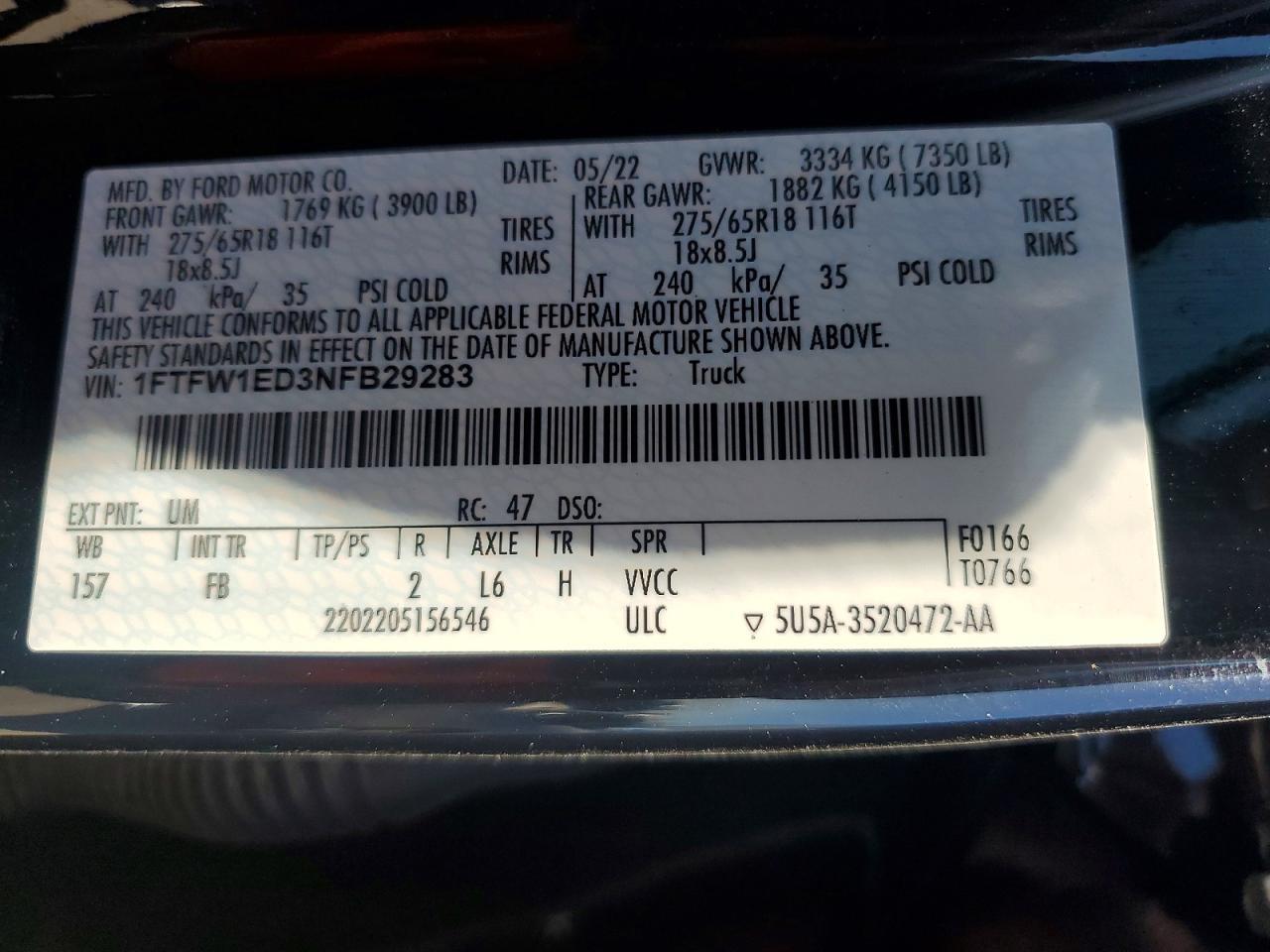 2022 Ford F150 Supercrew