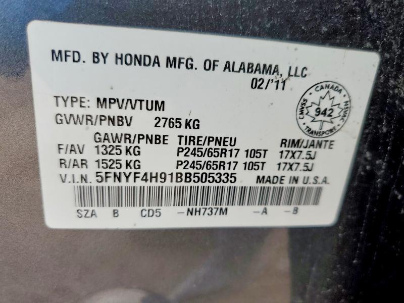 2011 Honda Pilot Touring