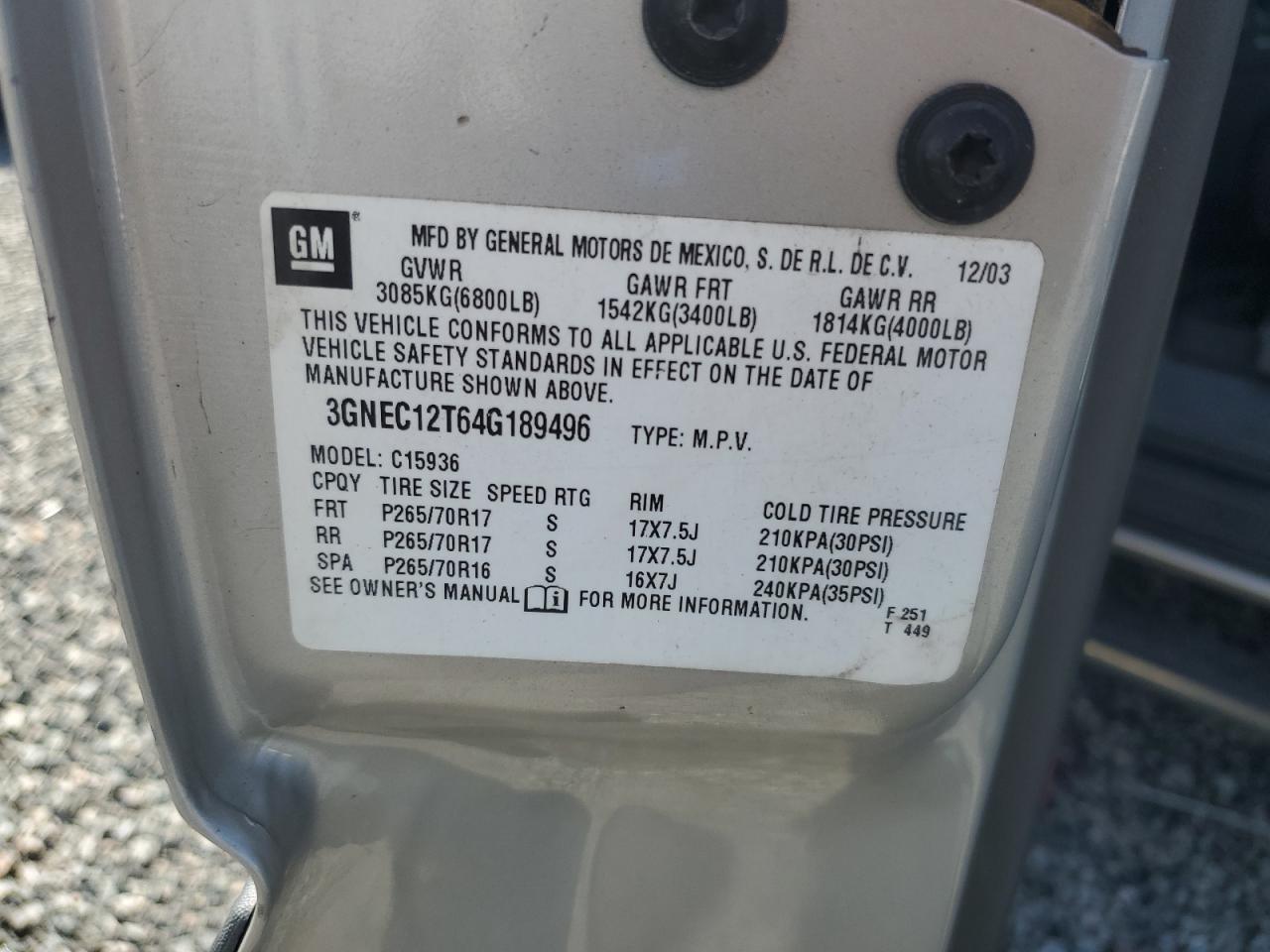 2004 Chevrolet Avalanche C1500