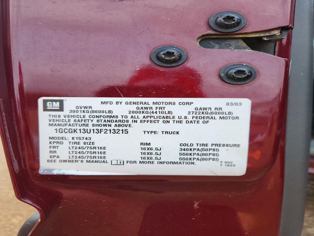 2003 Chevrolet Silverado K1500 Heavy Duty