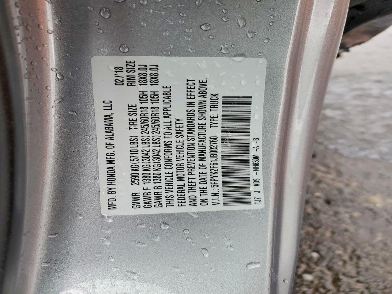 2018 Honda Ridgeline RTL