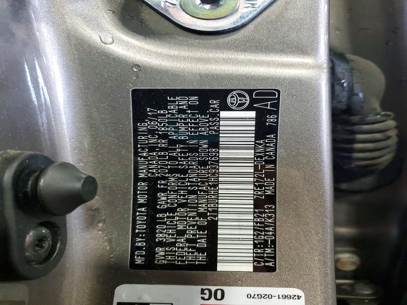 2017 Toyota Corolla le