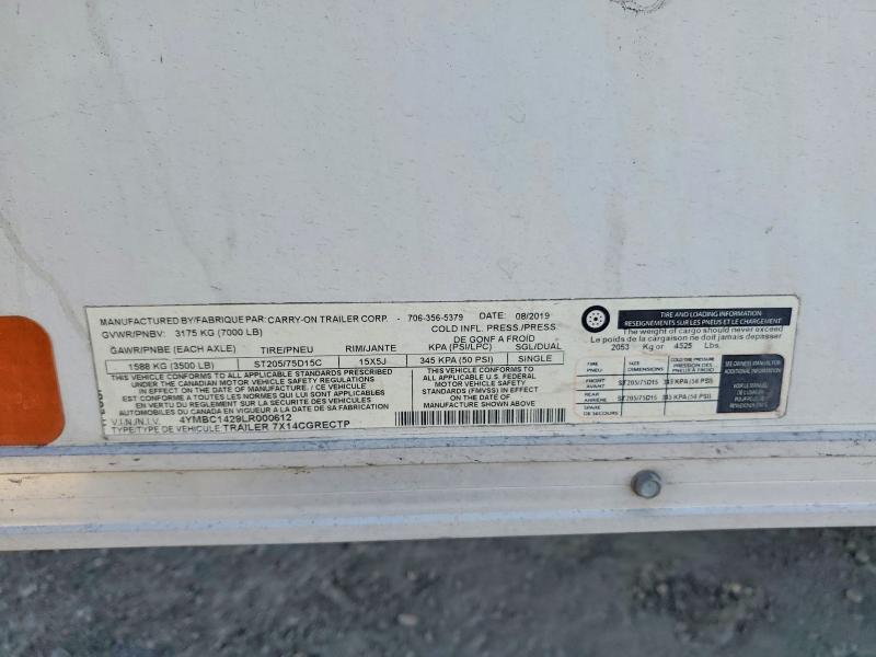 2020 Carry-On 7X14CGRECTP Enclosed Cargo Trailer