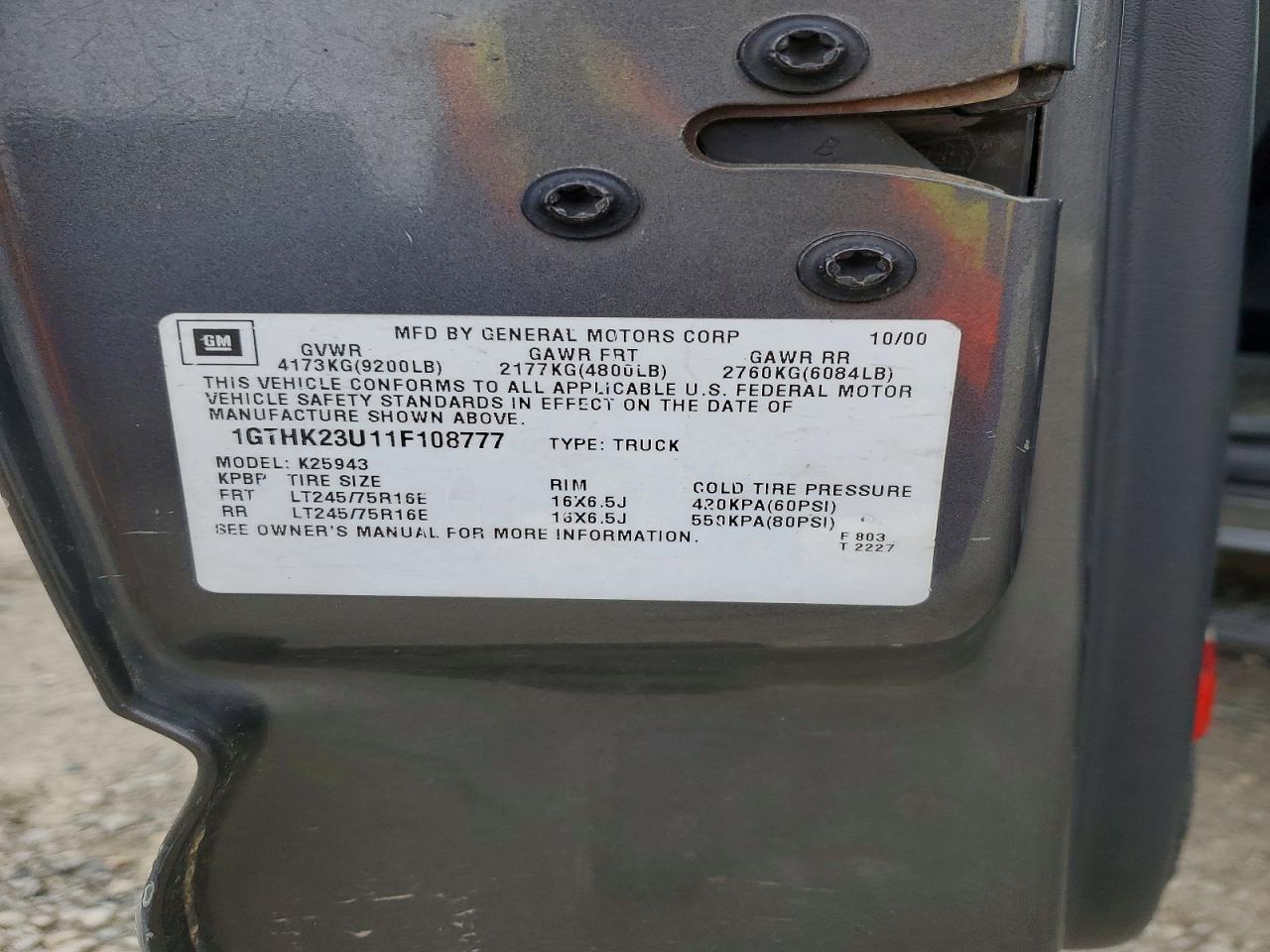 2001 GMC Sierra K2500 Heavy Duty