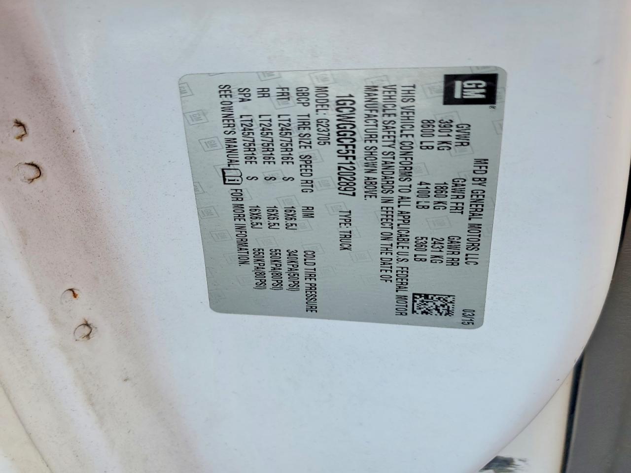 2015 Chev Express G2500