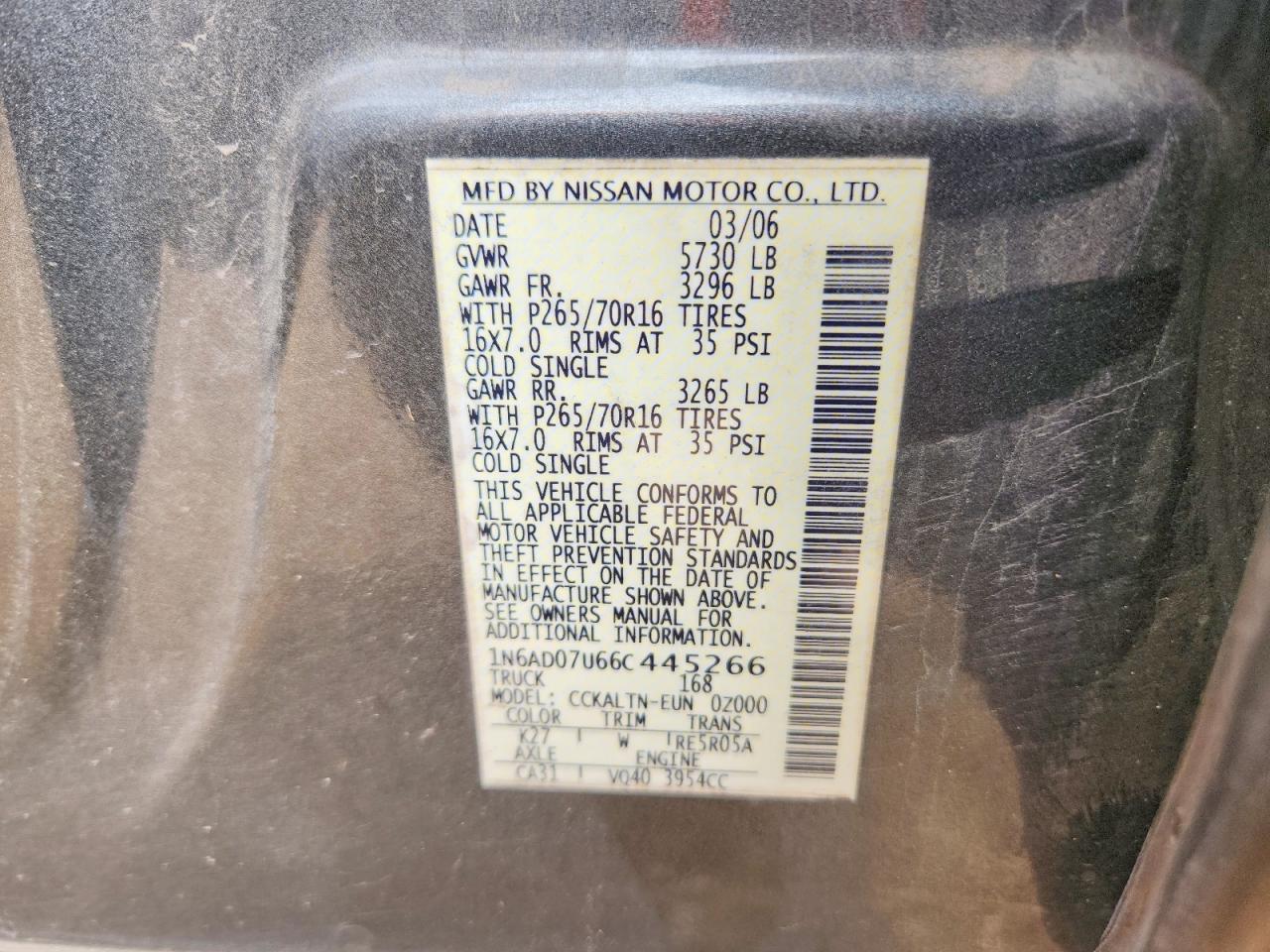 2006 Nissan Frontier SE