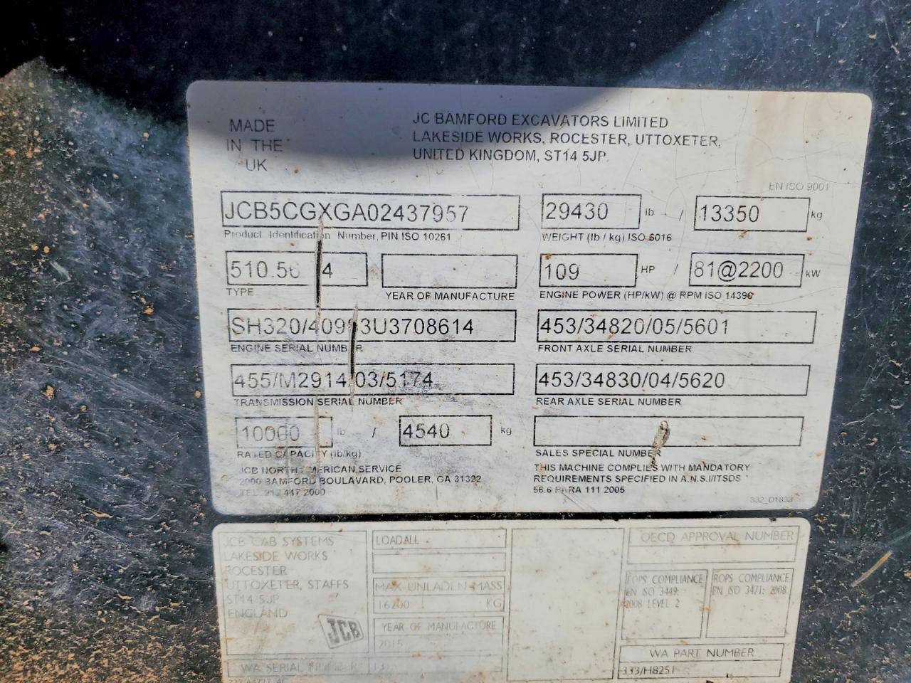 2015 JCB 510-56-Telehandler