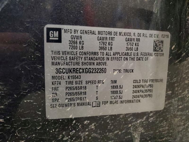 2016 Chevrolet Silverado K1500 lt