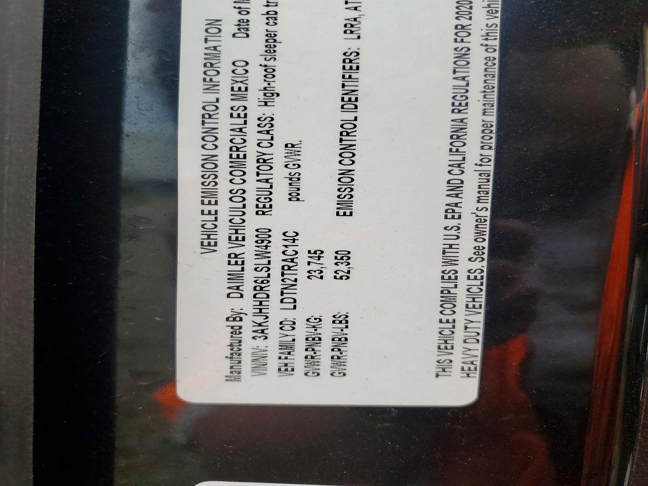 2020 Freigliner Cascadia 126