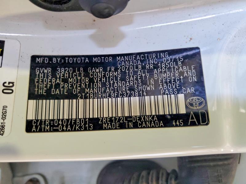 2015 Toyota Corolla le Plus