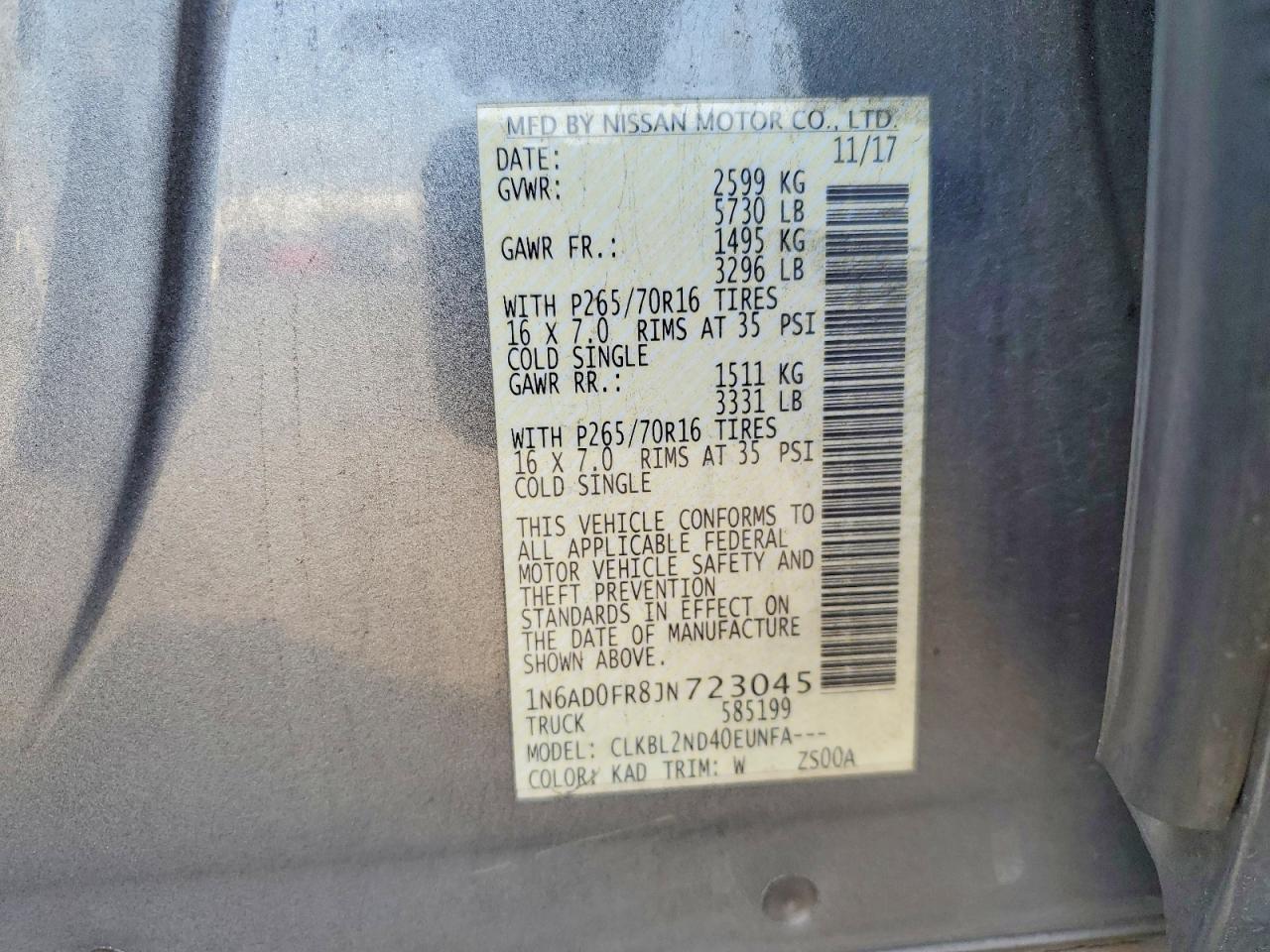 2018 Nissan Frontier SV