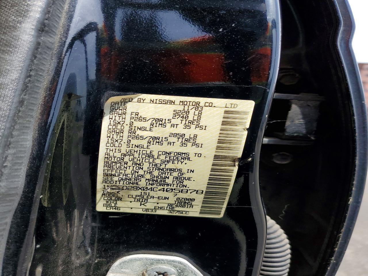 2004 Nissan Frontier Crew Cab XE V6