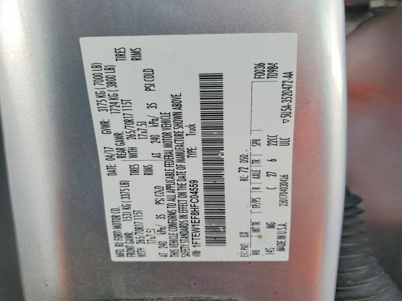 2017 Ford F150 Supercrew