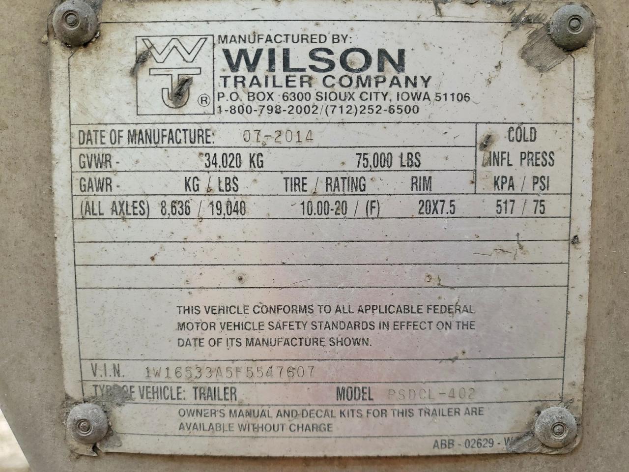 2015 Wilson Trailer