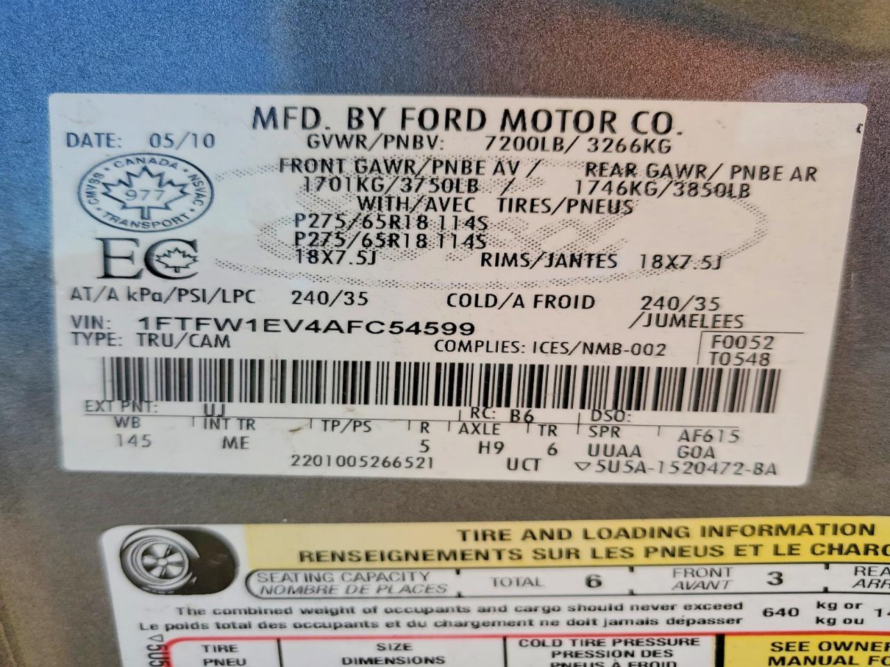 2010 Ford F150 Supercrew