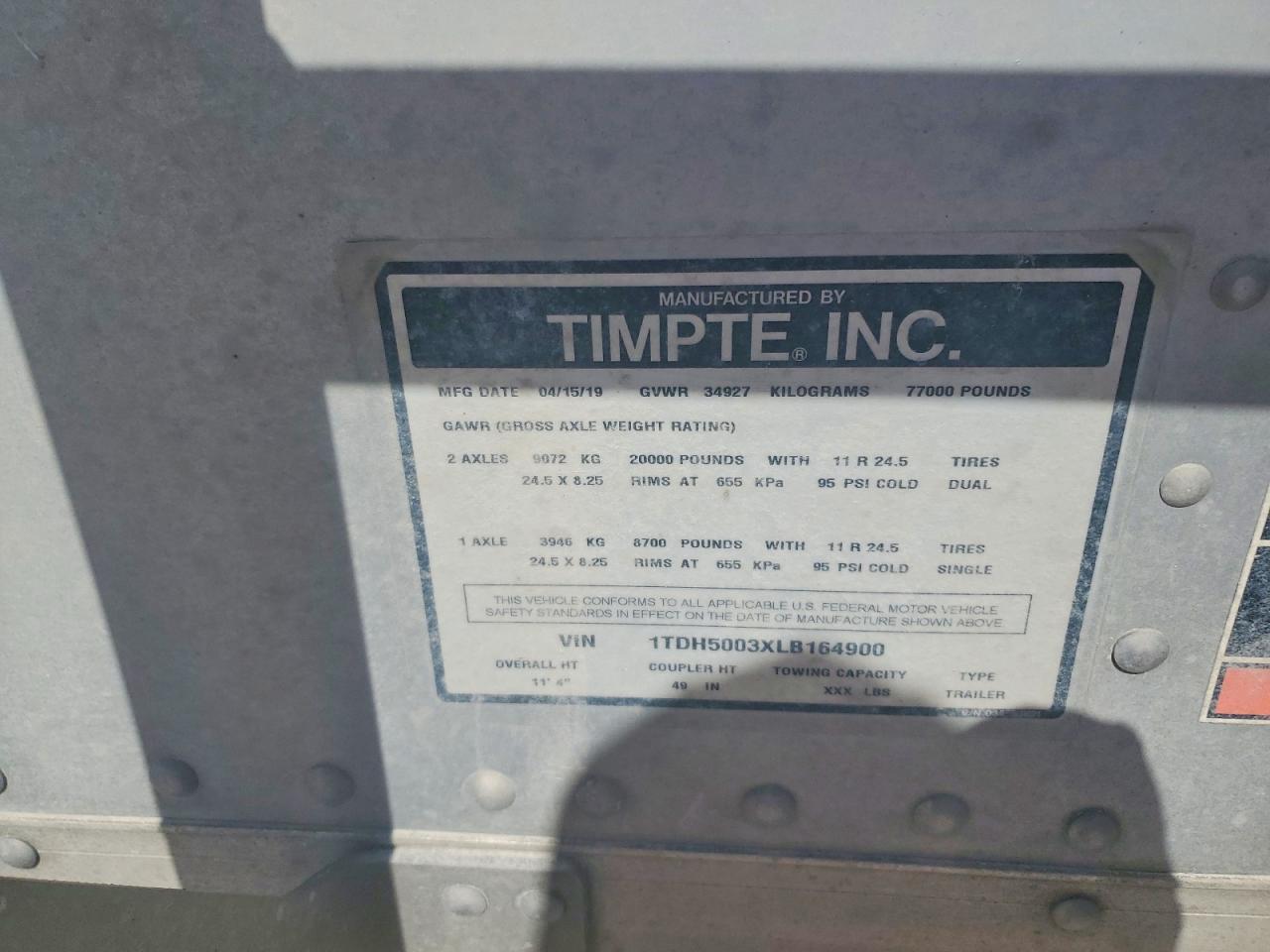 2020 Timpte Grain Trailer