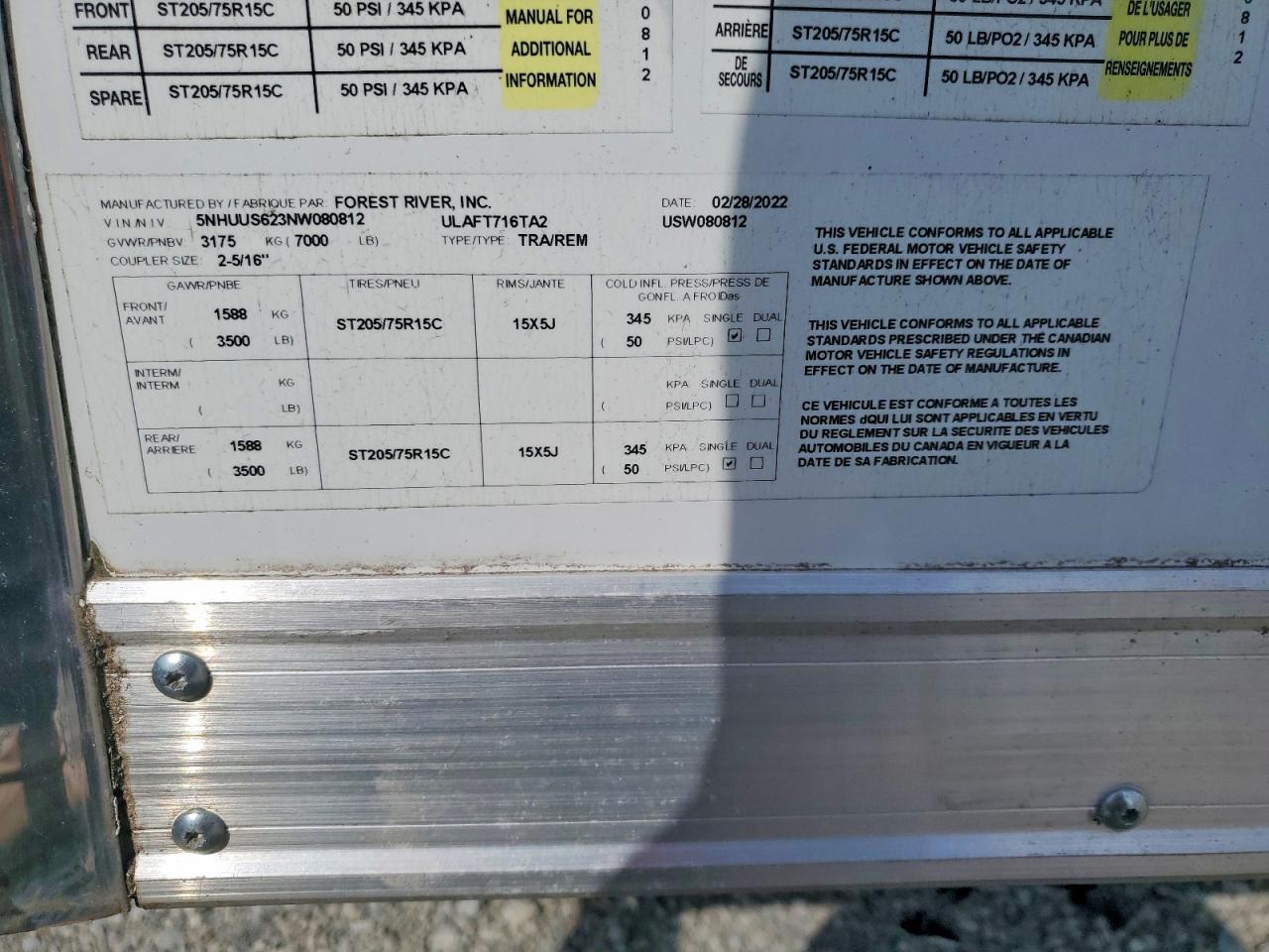 2022 Foresriver 2022 Forest River USW080812 Enclosed Cargo Trailer