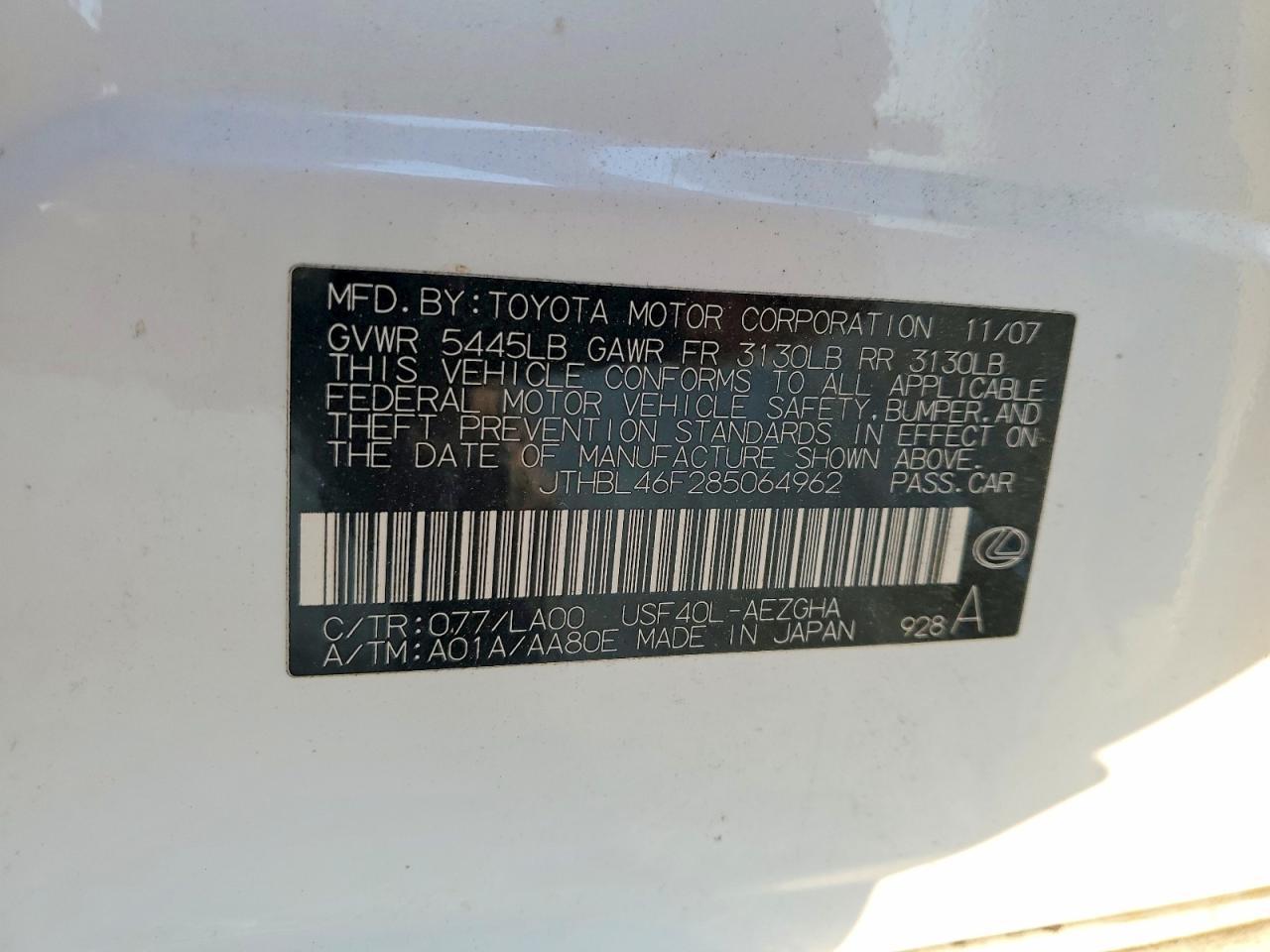 2008 Lexus Ls 460 Base