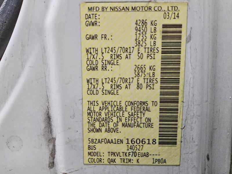 2014 Nissan Nv 3500 hd s