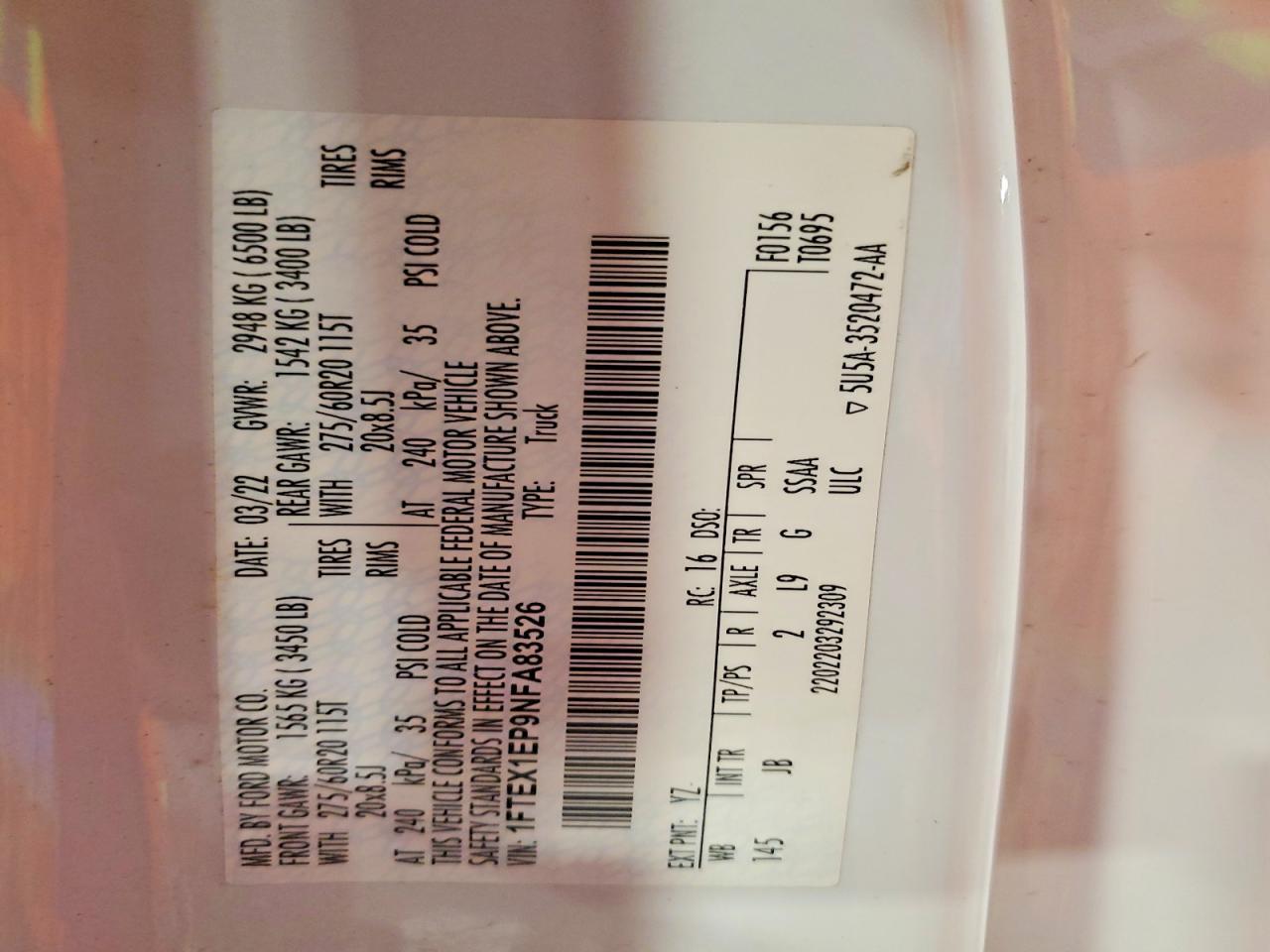 2022 Ford F150 Super Cab