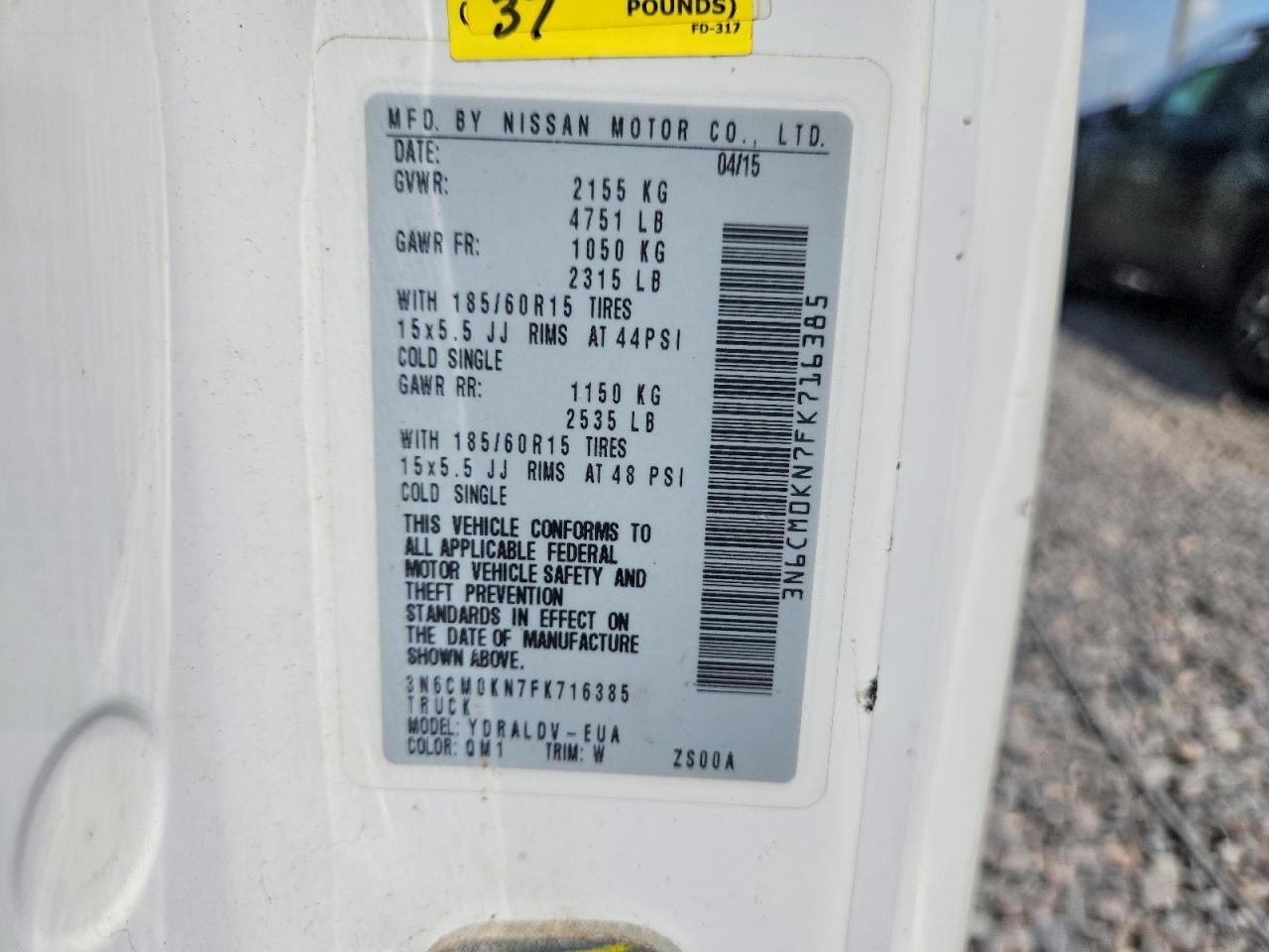 2015 Nissan NV200 S