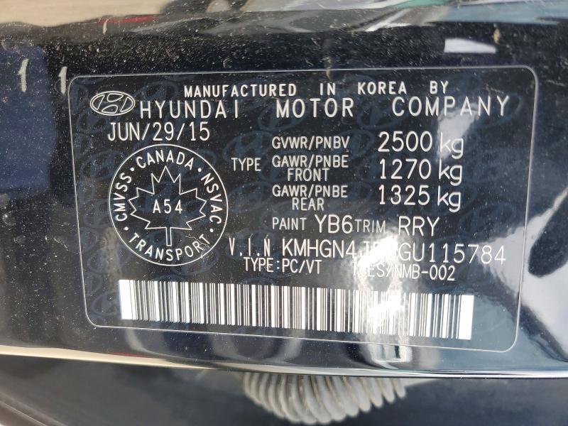 2016 Hyundai Genesis 3.8l