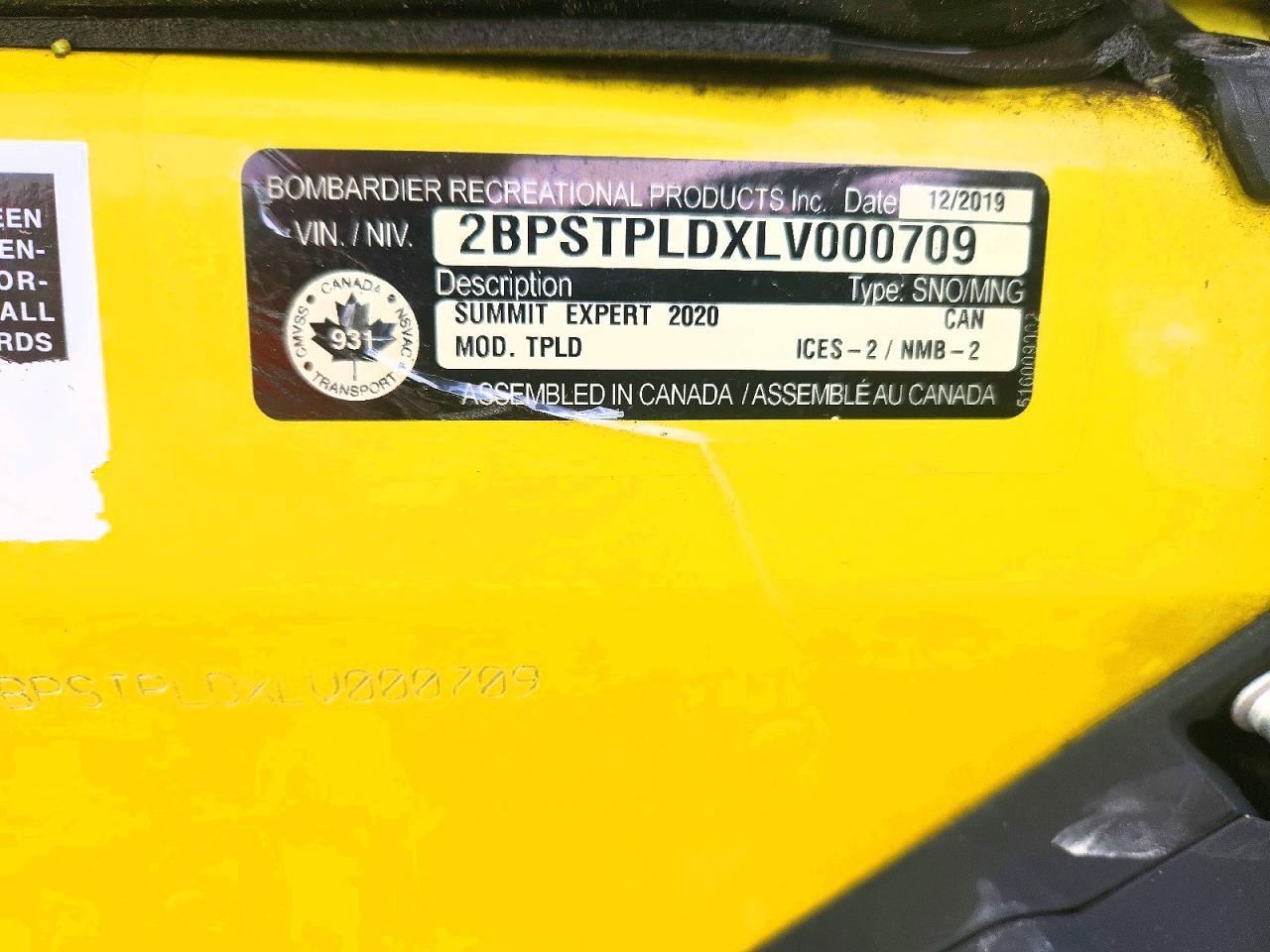 2020 Skidoo Summit 800