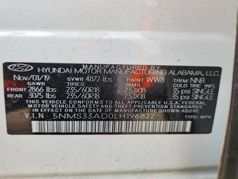 2020 Hyundai Santa fe sel