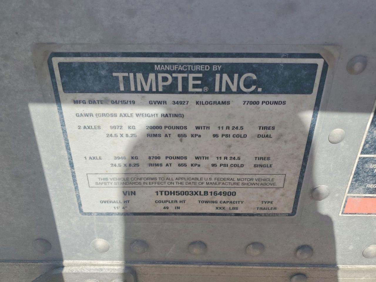 2020 Timpte Grain Trailer