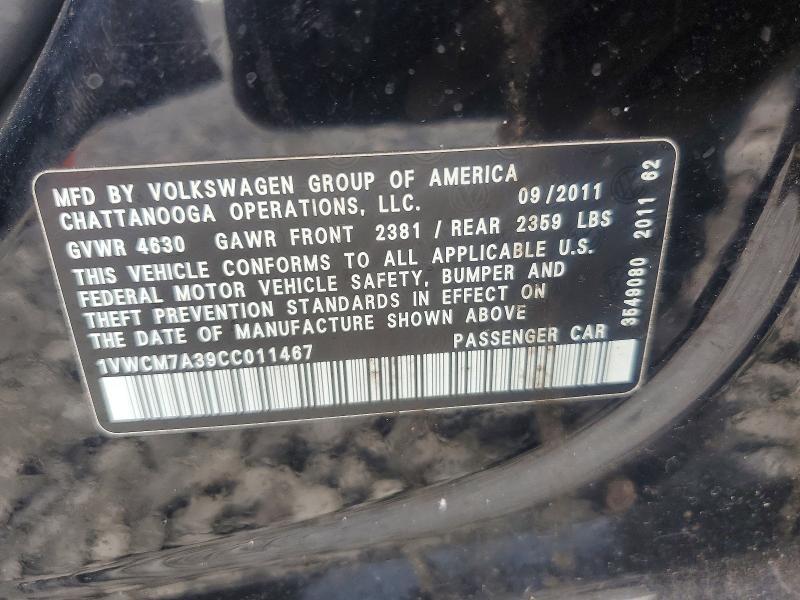 2012 Volkswagen Passat sel