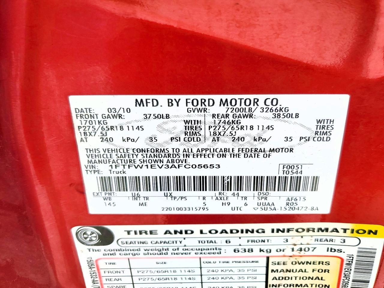 2010 Ford F150 Supercrew
