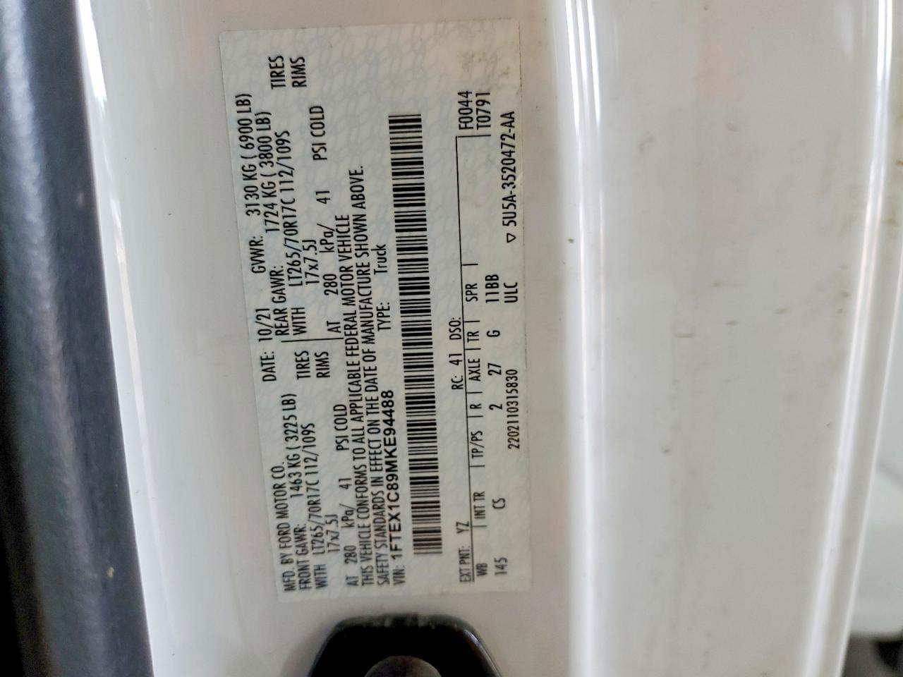 2021 Ford F150 Super Cab