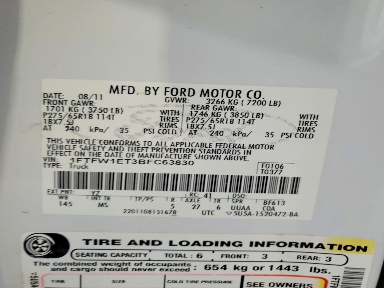 2011 Ford F150 Supercrew