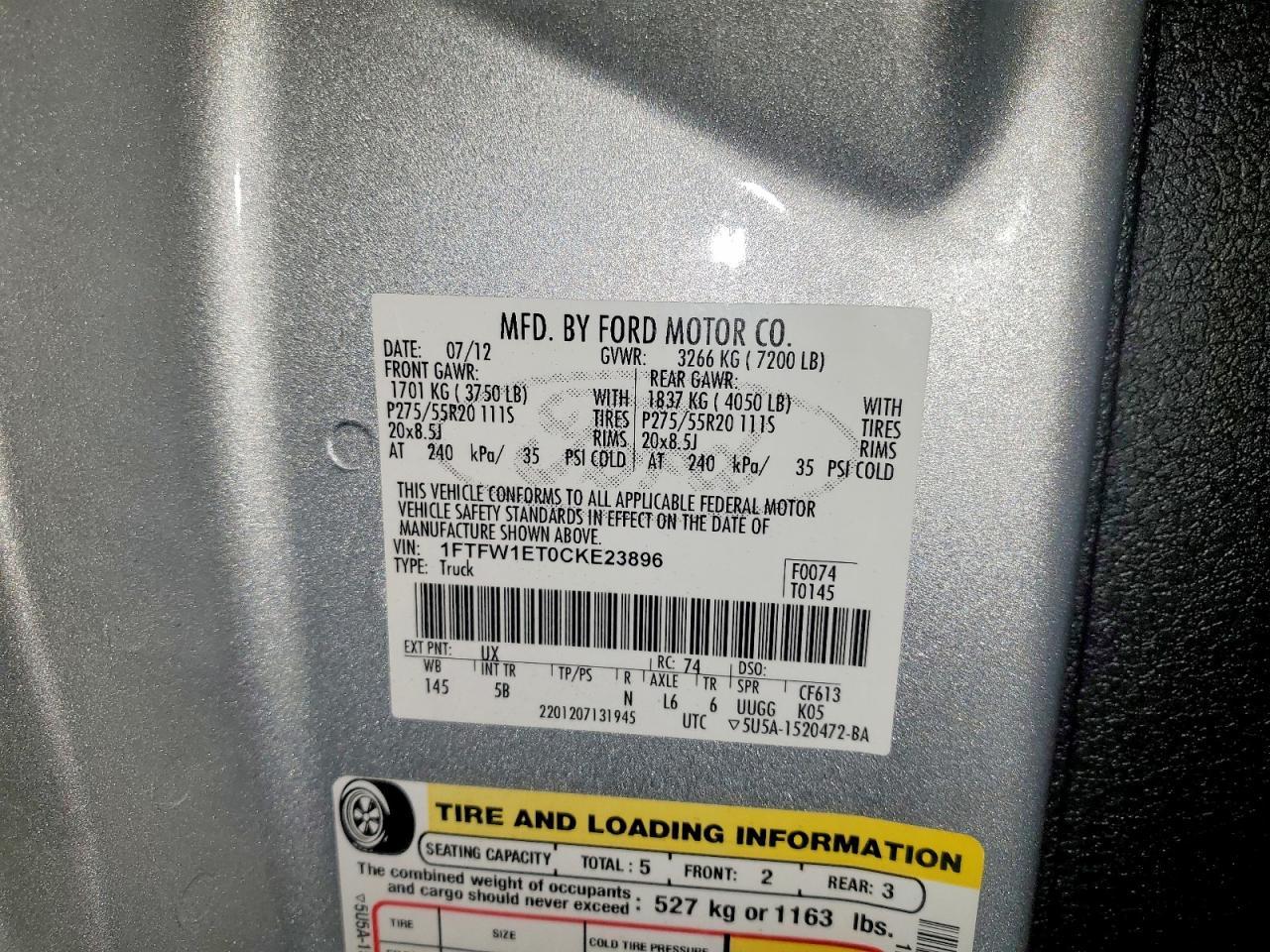 2012 Ford F150 Supercrew