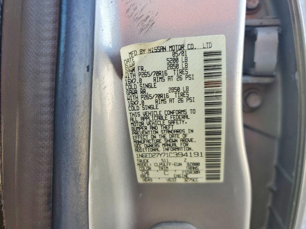 2001 Nissan Frontier XE