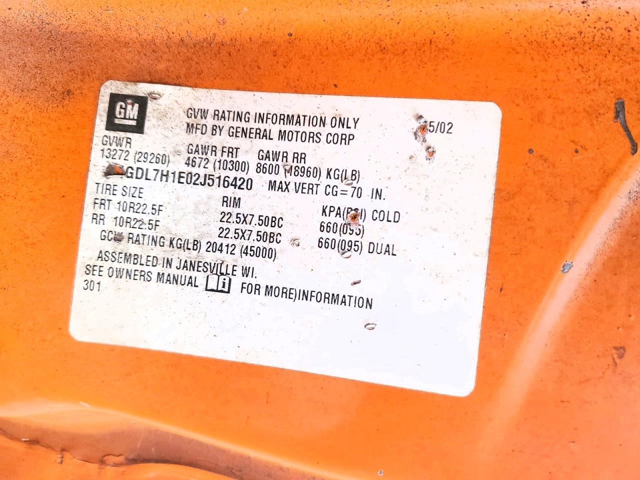 2002 GMC C7000 Forestry Bucket Truck