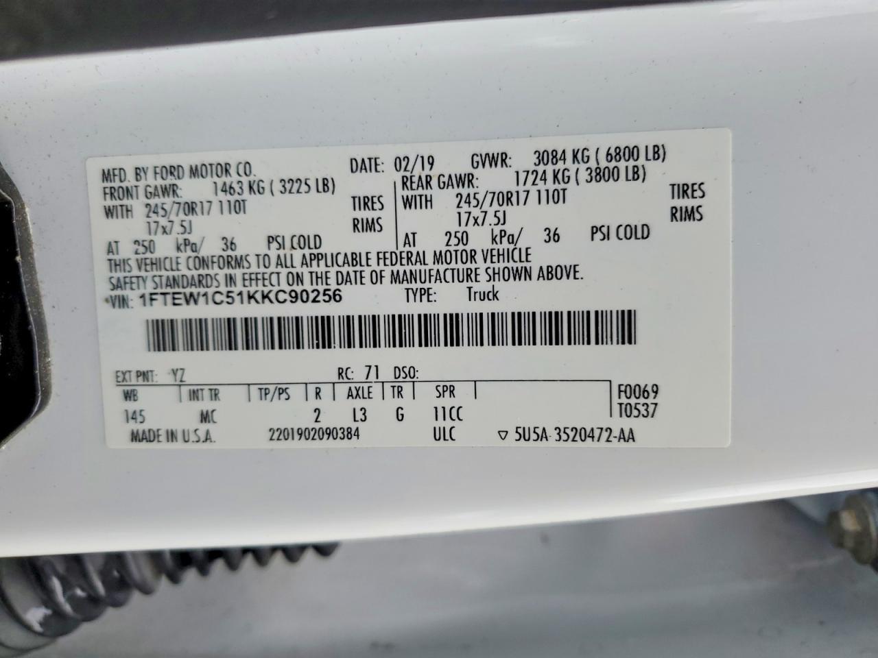 2019 Ford F150 Supercrew